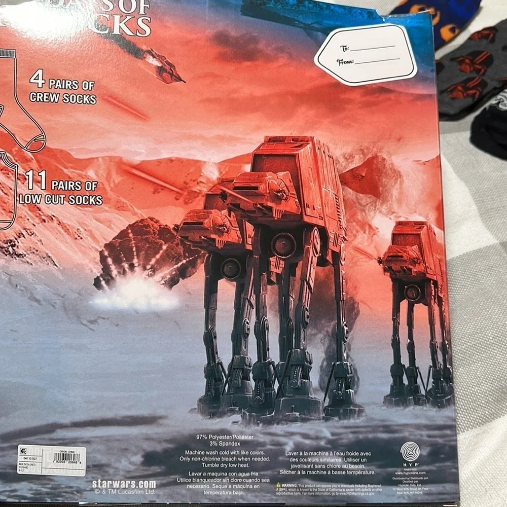 Star Wars 15 Days of Socks Gift Box Low Cut & Crew